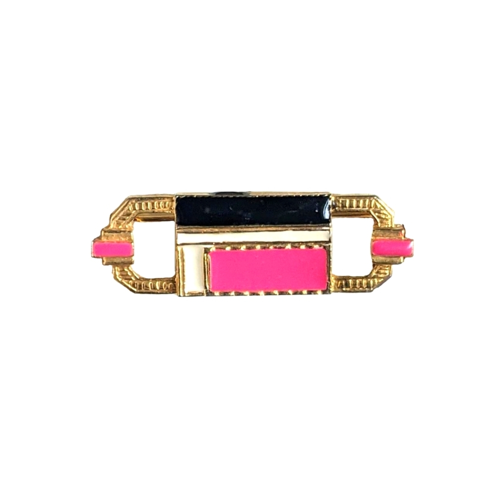 Retro Futurism Color Block Fashion Brooch | Vintage 80s